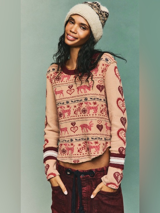 We The Free Tops - NWT Free People XS We the Free Blissful Layering Tee Cotton Waffle Knit NEW $68
